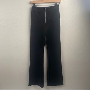 WILD HONEY zip front black flare pant w/ pockets SZ s